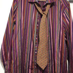 ROBERT GRAHAM CASUAL STRIPE SHIRTS SIZE L